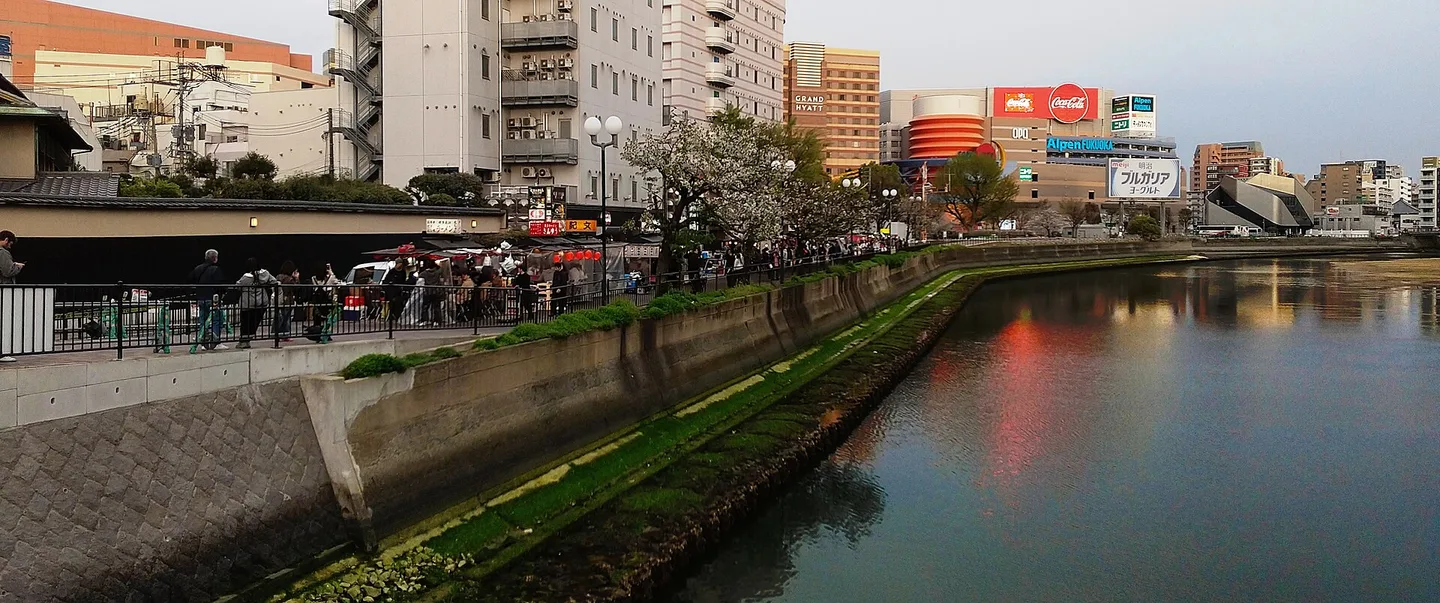 The Naka River along Nakasu in the daytime