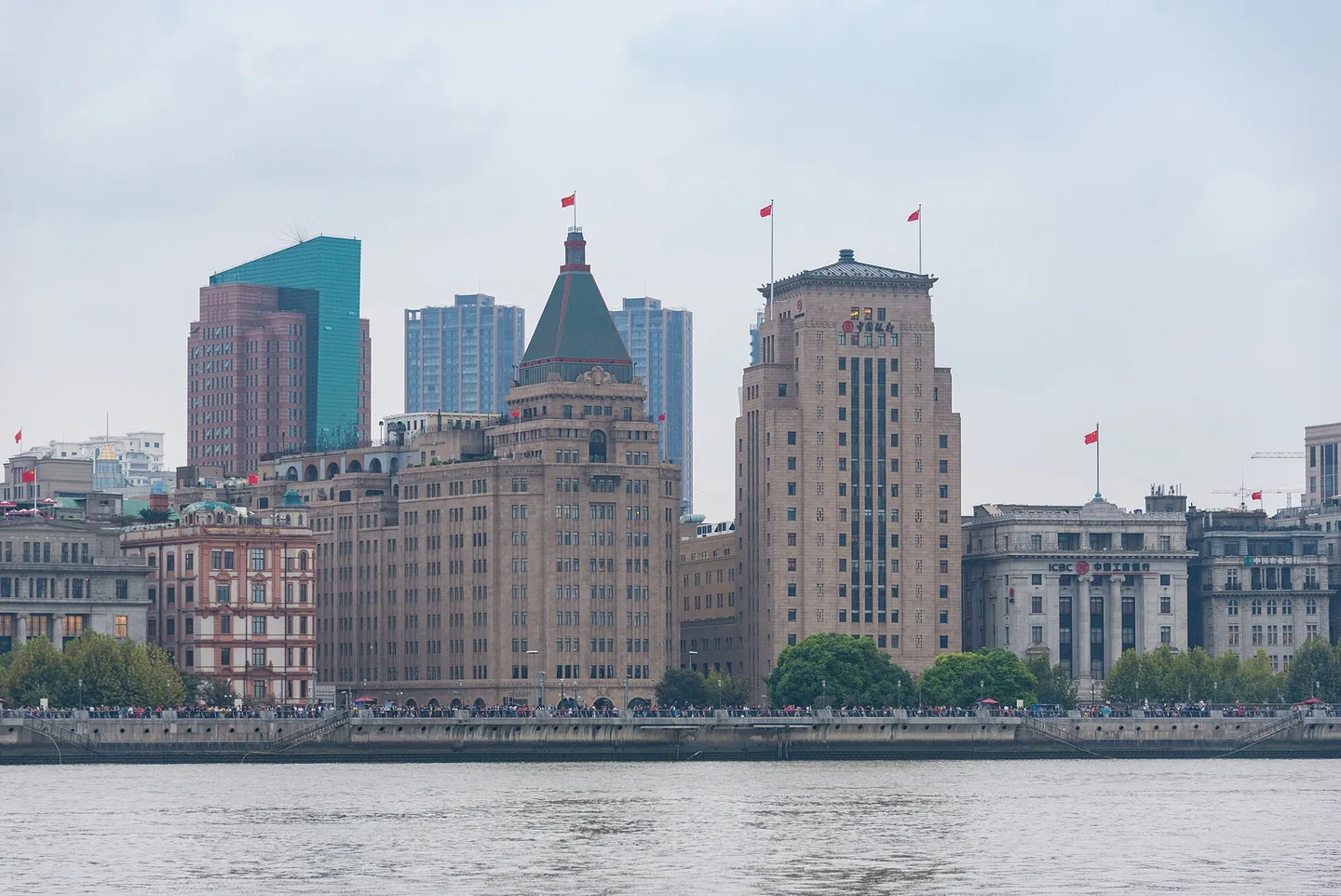 Historic Bund buildings seen across the Huangpu River