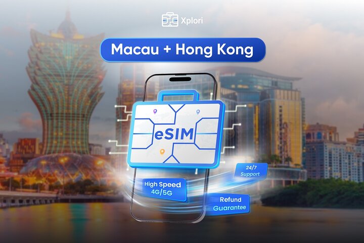 마카오 & 홍콩 eSIM (3~30일, 최대 60GB)